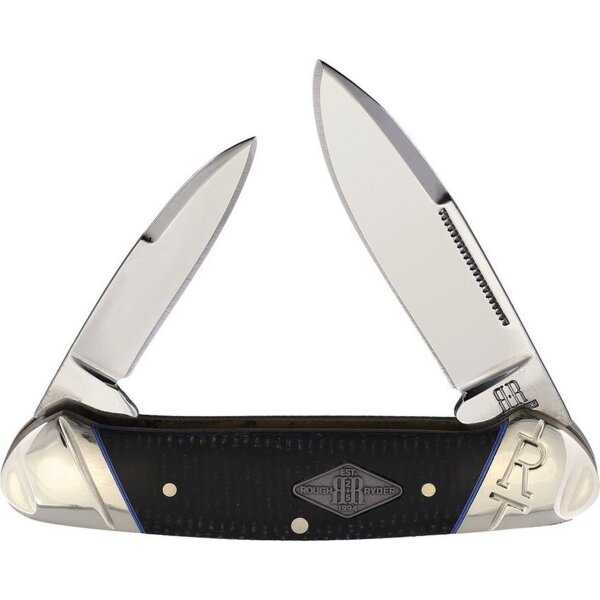 Rough Ryder Rider Canoe Black Micarta schwarz Slipjoint Taschenmesser Klassisches Messer RR2209