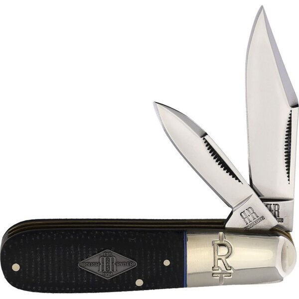 Rough Ryder Rider Barlow Black Micarta schwarz Taschenmesser Carbonstahl RR2210 Messer