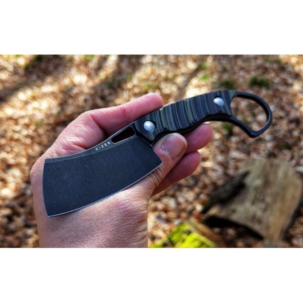 Kizer Little Rhino Fixed Blade D2 Stahl Green / Black G10