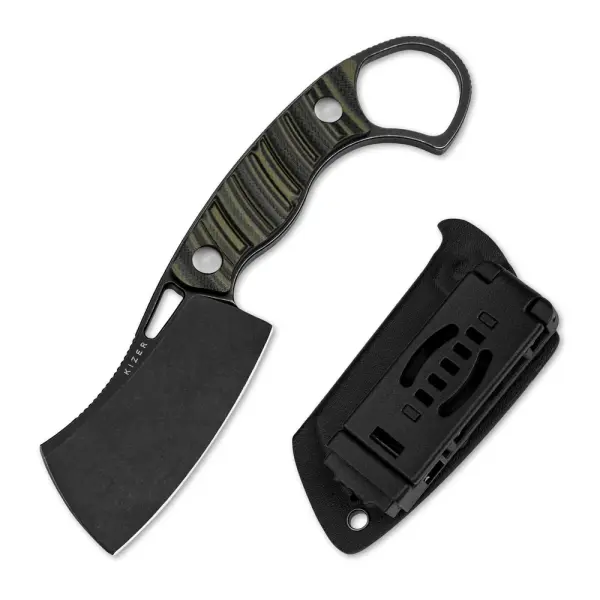 Kizer Little Rhino Fixed Blade D2 Stahl Green / Black G10