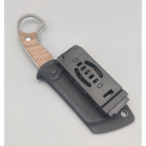 Kizer Little Rhino Fixed Blade AEB-L Stahl Burlap Micarta