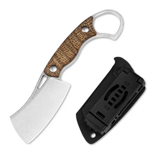 Kizer Little Rhino Fixed Blade AEB-L Stahl Burlap Micarta