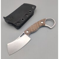 Kizer Little Rhino Fixed Blade AEB-L Stahl Burlap Micarta
