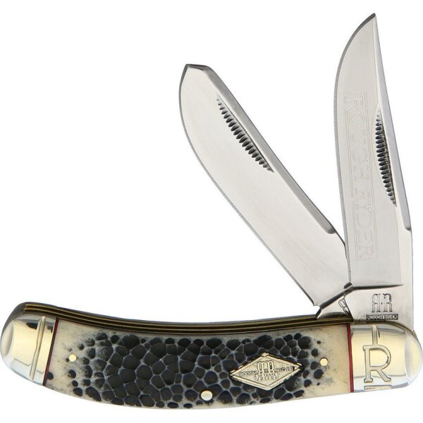 Rough Ryder Rider Sowbelly Trapper Buckshot Bone Messer Knochen Knochengriff Slipjoint Doppelklinge RR1906