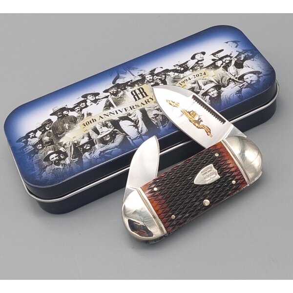 Rough Ryder Rider 30th Anniversary Small Sunfish Limited Edition zum 30. Jubiläum in Sammlerbox Taschenmesser mit braunem Knochen RR2631