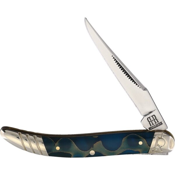 Rough Ryder Toothpick Blue Swirl Taschenmesser Messer Sammlerbox grün blau RR2070