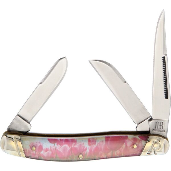 Rough Ryder Stockman Tulips Tulpen Blumen Flower Slipjoint 3 Klingen Taschenmesser Sammlerbox Messer Rough Rider RR2095