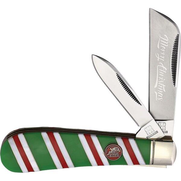 Rough Ryder Half Hawk Merry Christmas 30th Jubiläum Fest 30. jahrestag Taschenmesser mit 2 Klingen Weihnachten Santa Claus Holiday RR2595