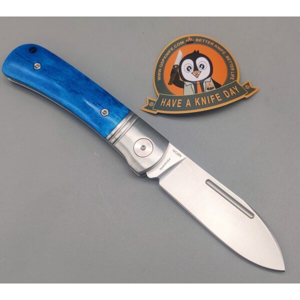 QSP Knife Hedgehog Spearpoint Blue Bone Blauer Knochen 14C28N Stahl