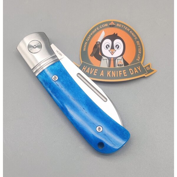 QSP Knife Hedgehog Spearpoint Blue Bone Blauer Knochen 14C28N Stahl