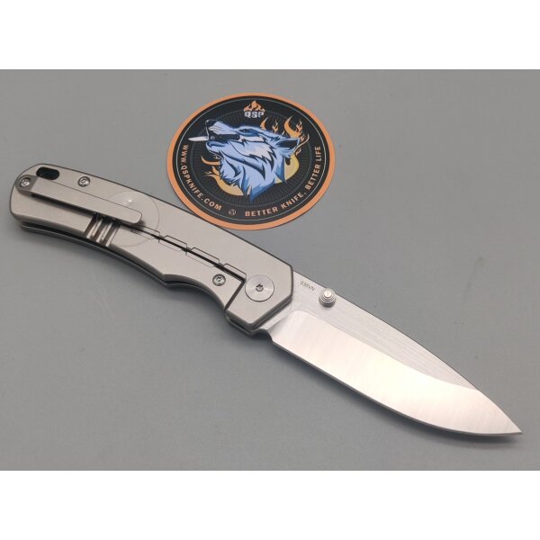 QSP Knife PUFFIN QS127-G1 Messer S35VN Stahl Titan-Kohlefasergriff Kugellager
