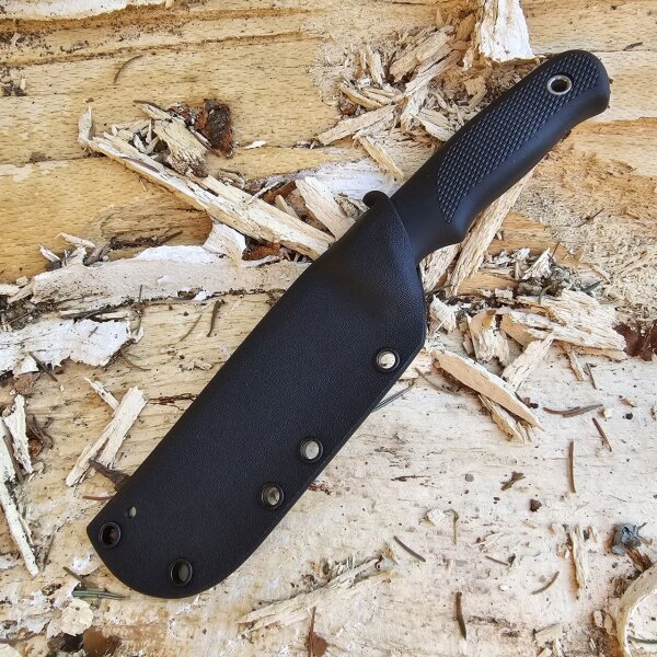 Wanger Linder Super Edge 2 ATS 34 Bushcraft Schwarz mit Kydexscheide