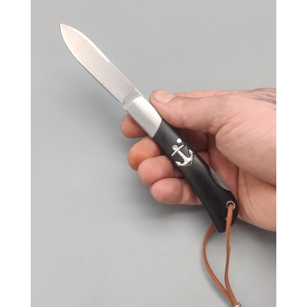 Albainox Black Anchor Knife Spear Point Ankermesser