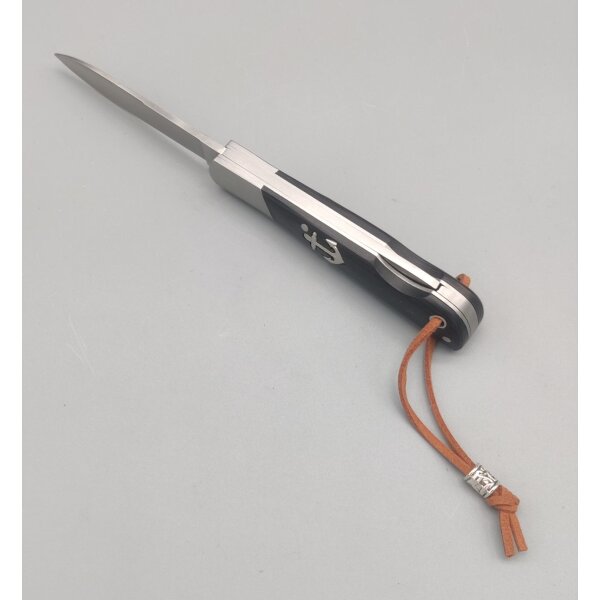 Albainox Black Anchor Knife Spear Point Ankermesser