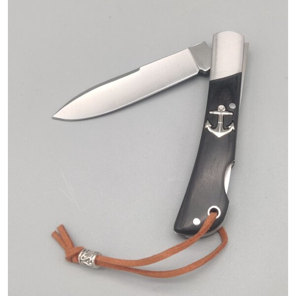 Albainox Black Anchor Knife Spear Point Ankermesser