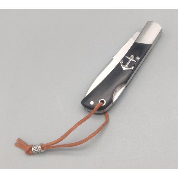Albainox Black Anchor Knife Spear Point Ankermesser