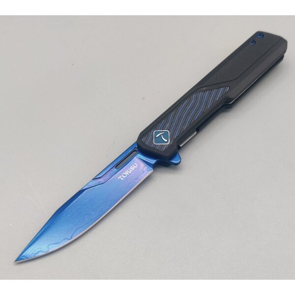 Tokisu Raigon Blue Damascus Linerlock