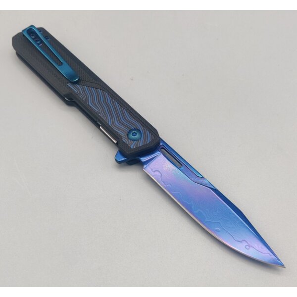 Tokisu Raigon Blue Damascus Linerlock