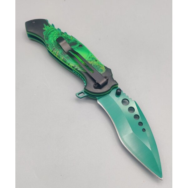 Albainox Green Skull Taschenmesser