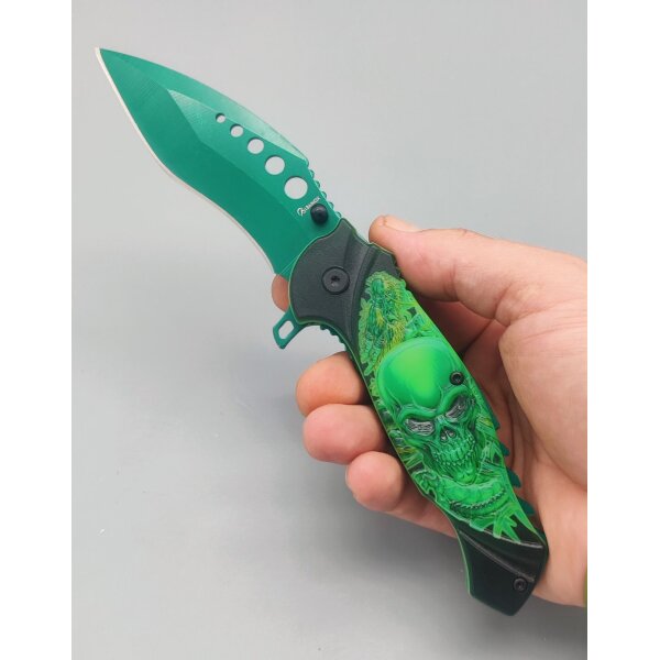 Albainox Green Skull Taschenmesser