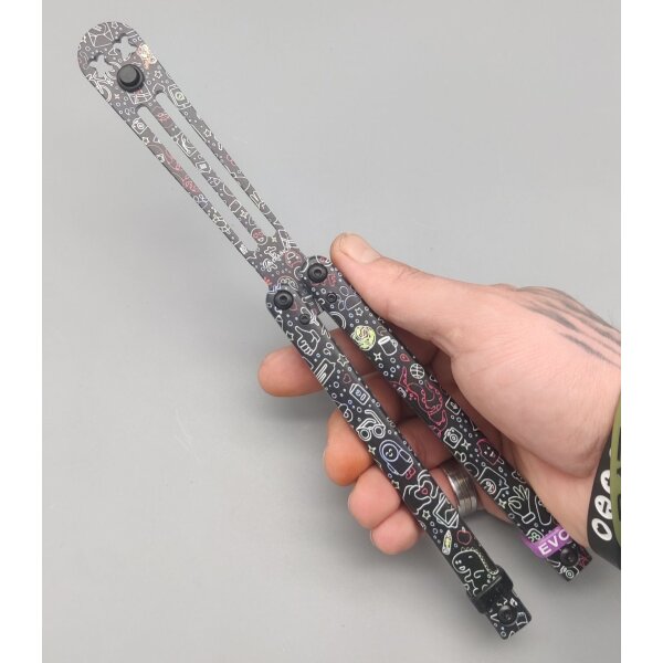 Albainox Balisong Übungsmesser Black Logos