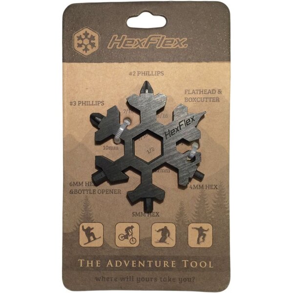 HexFlex Adventure Tool Black Standard Schraubendreher