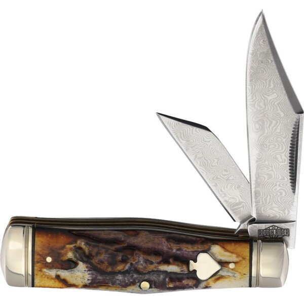 Rough Ryder Coke Bottle Cinnamon Bone Damast Damascus Knochen Bone
