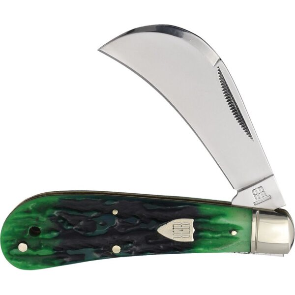 Rough Ryder Bluegill Hawkbill Bone Rough Rider Taschenmesser Knochen grün