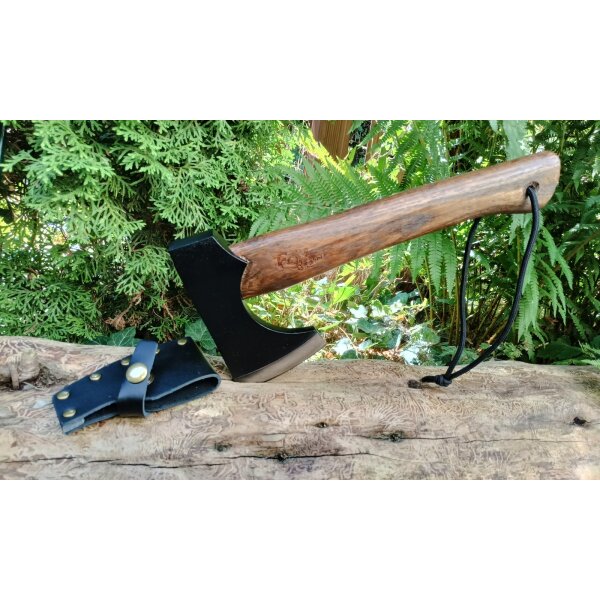 Fox Outdoor Axt Beil  " Viking " 3Cr13MoV Stahl Holzstiel Lederscheide