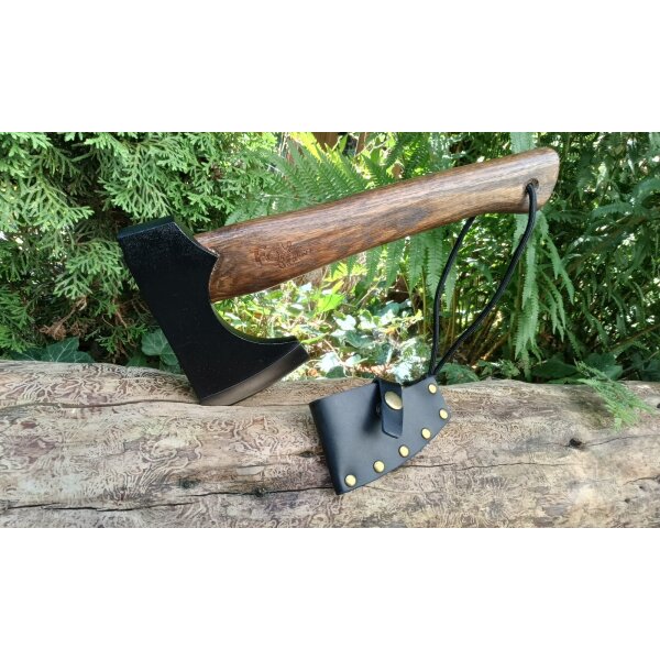 Fox Outdoor Axt Beil  " Viking " 3Cr13MoV Stahl Holzstiel Lederscheide
