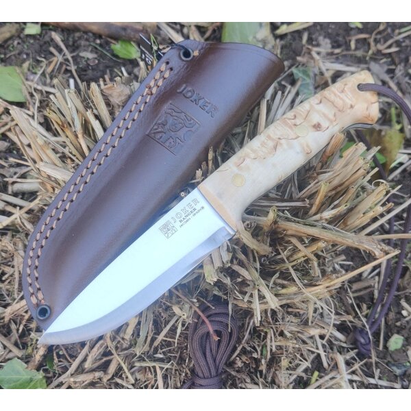 Joker Ranger Scandi Maserbirke Bushcraft Lederscheide