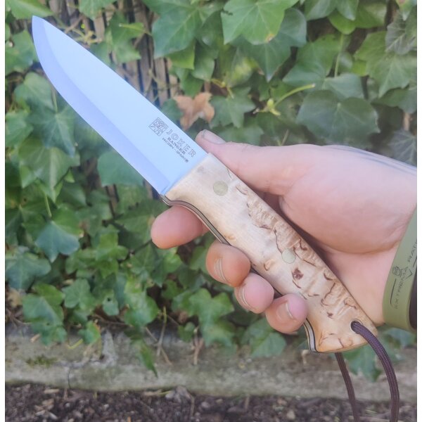 Joker Ranger Scandi Maserbirke Bushcraft Lederscheide