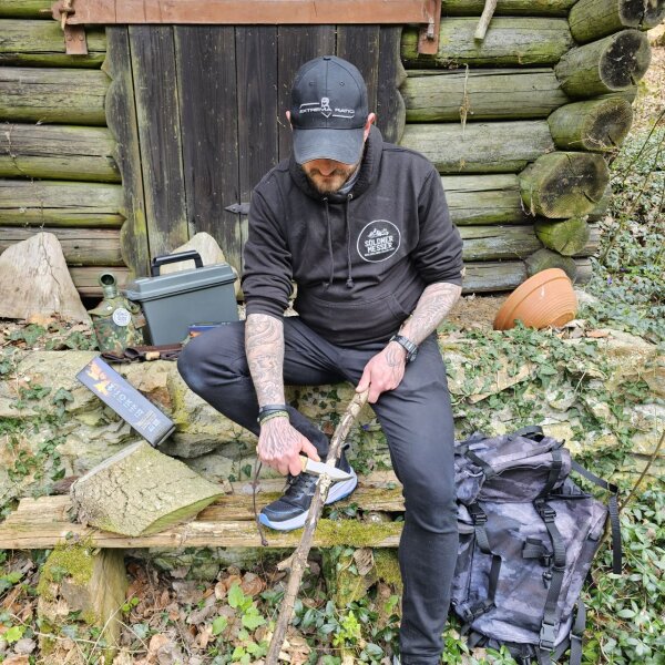 Joker Ranger Scandi 14C28N Stahl Maserbirke Bushcraft Lederscheide Feuerstarter