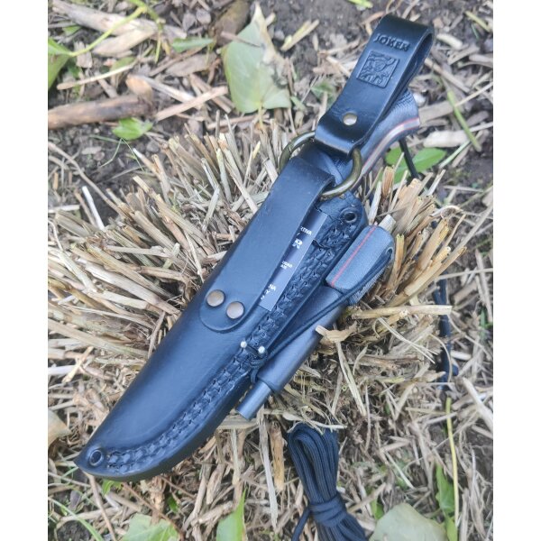 Joker Ranger Scandi Micarta Bushcraft Lederscheide Feuerstarter