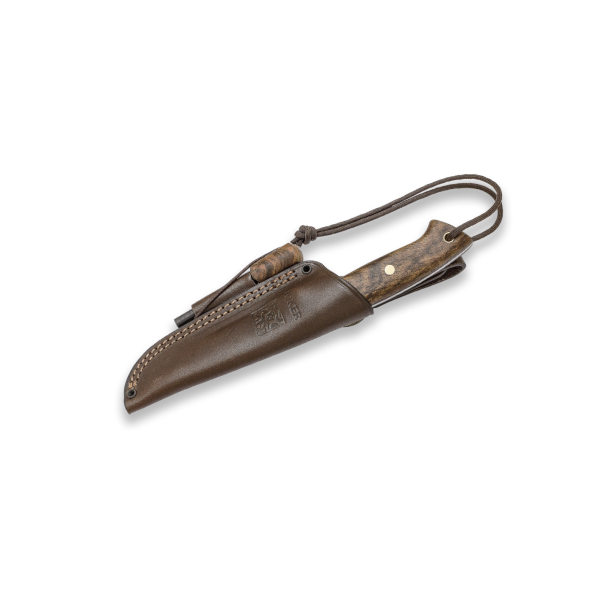 Joker Ranger Walnuss Bushcraft Lederscheide Feuerstarter