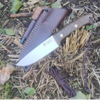 Joker Ranger Walnuss Bushcraft Lederscheide Feuerstarter