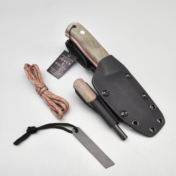 Joker Erizo TS2 EDC Knife Kydexscheide Canvas Micarta Feuerstarter