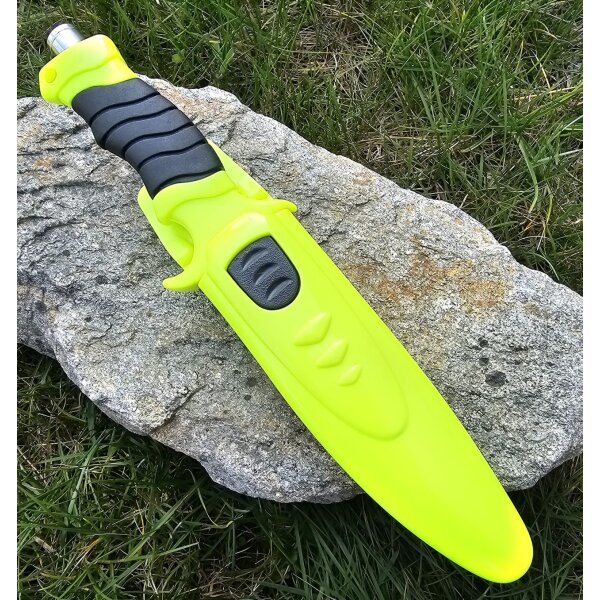 MFH Tauchermesser " Profi " neongelb gelb neon schwarz mit Kunststoffscheide