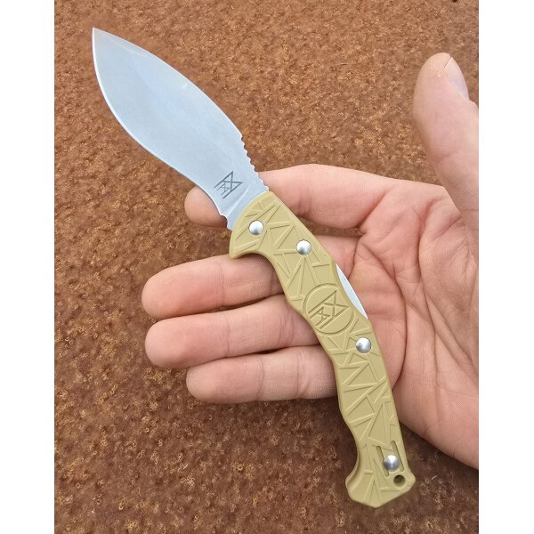 Midgards Messer EDC Kukri Backlock FDE Hybrid-Cryo-Stahl