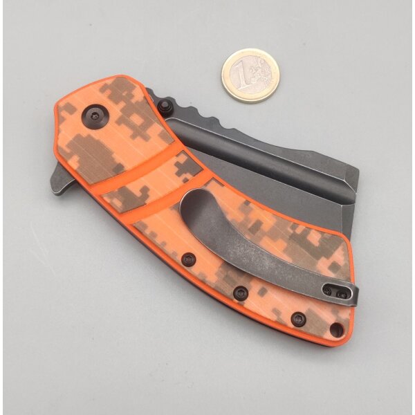 Kansept Knives Korvid XL Flipper Orange Camouflage by Koch Tools