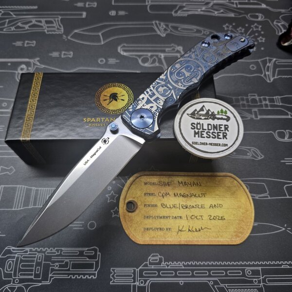 Spartan Blades SF5 Magna Cut Harsey Folder - Mayan Blau Blue