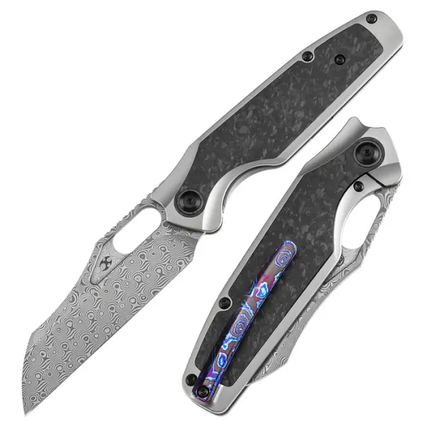 Kansept Knives Tuckamore Damast Titan Carbon Timascusclip
