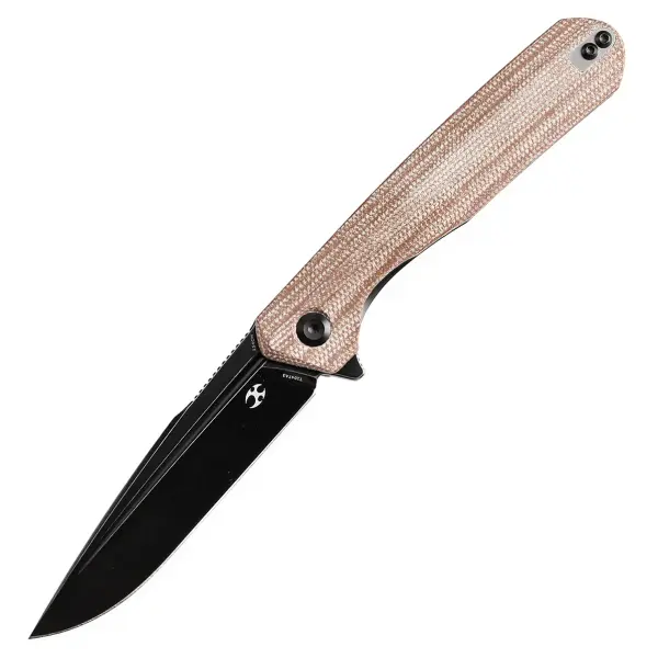 Kansept Knives Qilin Flipper Brown Micarta by Ostap Hel