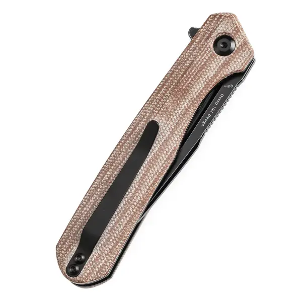 Kansept Knives Qilin Flipper Brown Micarta by Ostap Hel