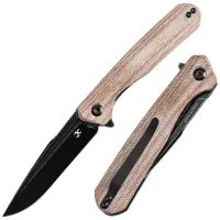 Kansept Knives Qilin Flipper Brown Micarta by Ostap Hel