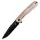 Kansept Knives Qilin Flipper Brown Micarta by Ostap Hel