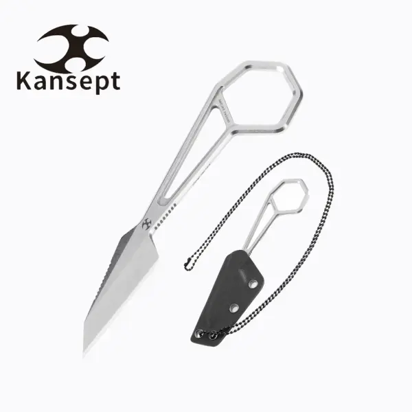 Kansept Knives Hex Stonewashed EDC Neck Knife by Ostap Hel
