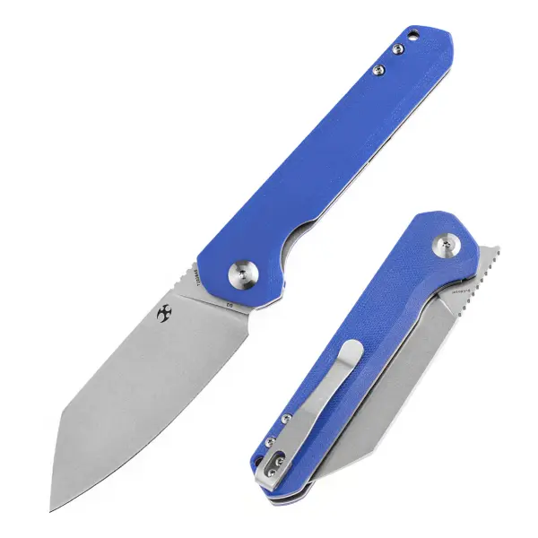 Kansept Knives Bulldozer Front Flipper Blue G10