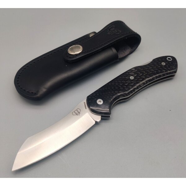 Cudeman Tundra Backlock Schwarz mit Etui Leder Black