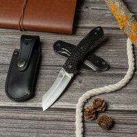 Cudeman Tundra Backlock Schwarz mit Etui Leder Black